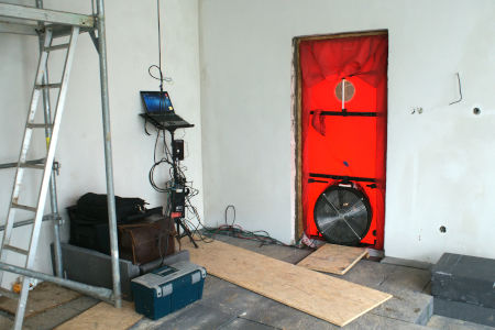 Blower door testing